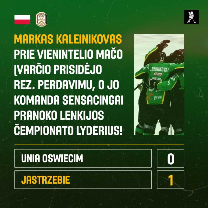 Markas Kaleinikovas ir toliau puikiai žaidžia Lenkijoje Markas Kaleinikovas ir toliau puikiai žaidžia Lenkijoje